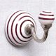White Cherry Striped Wall Hooks